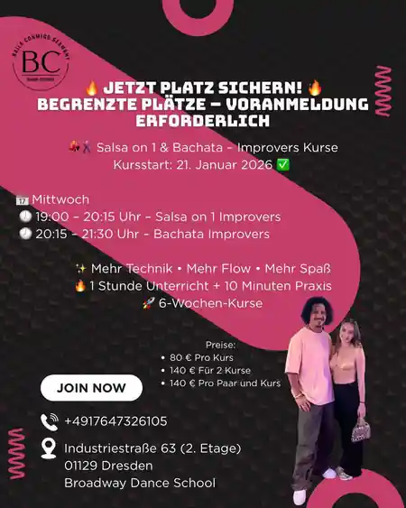 Salsa dancing at Broadway Dance School in Dresden