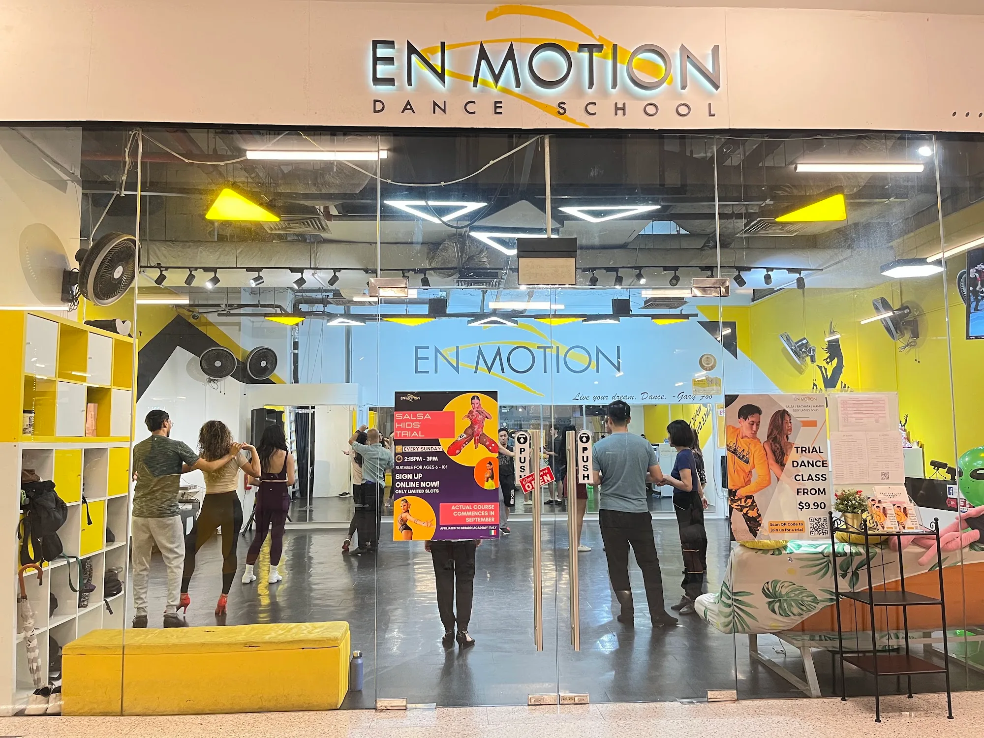 Dance class in progress at En Motion Dance School Singapore