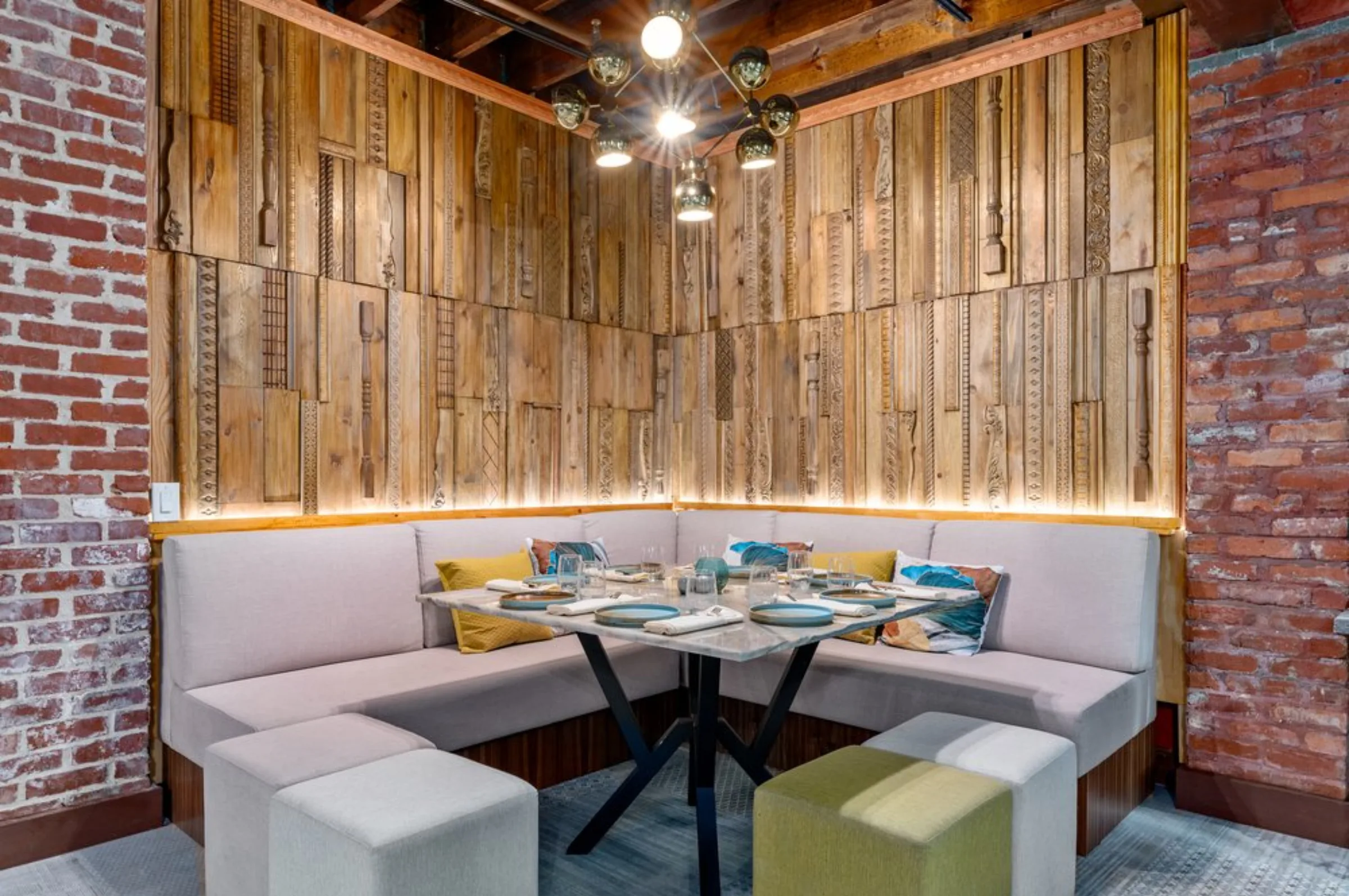 Sebastian Pintxos Bar dining area with elegant Spanish-inspired decor and cozy seating