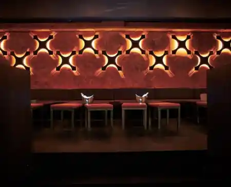 DANZON Latin Club lounge seating area in Vienna with decorative wall lighting — bachata, salsa venue in Vienna