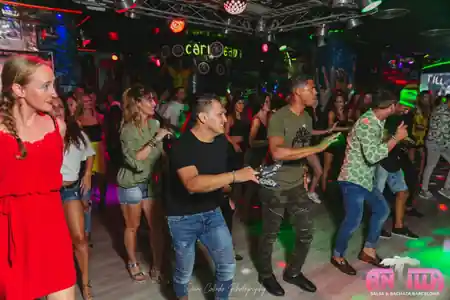 Social dancing at Antilla Salsa, Barcelona