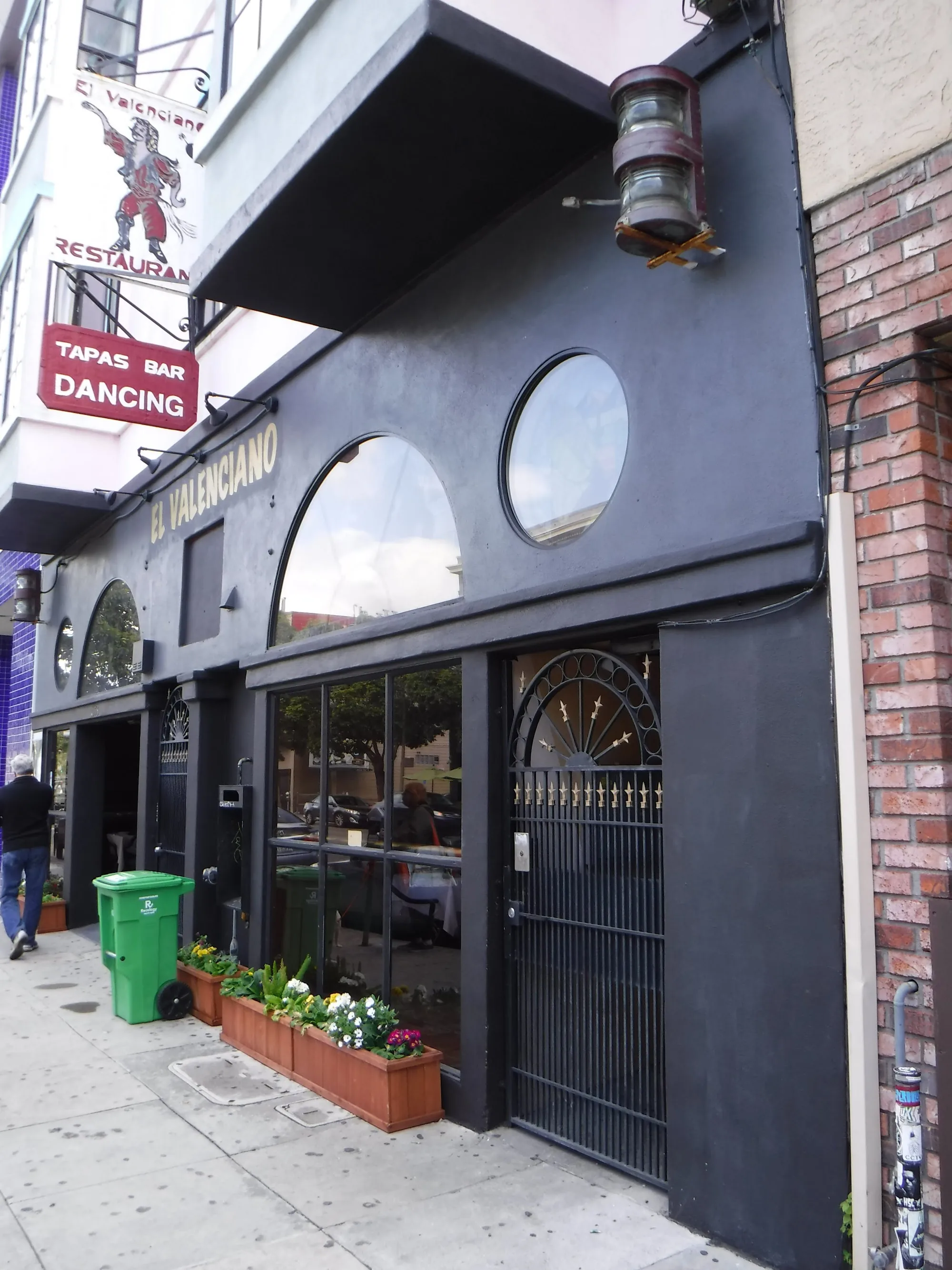 Exterior storefront of El Valenciano tapas bar and dancing venue in San Francisco