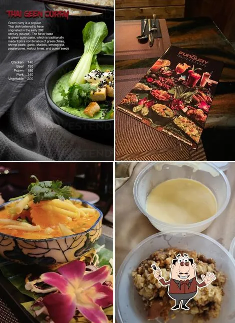 Meal presentation at Reyn's Bar showing hearty international cuisine in Rawai Phuket