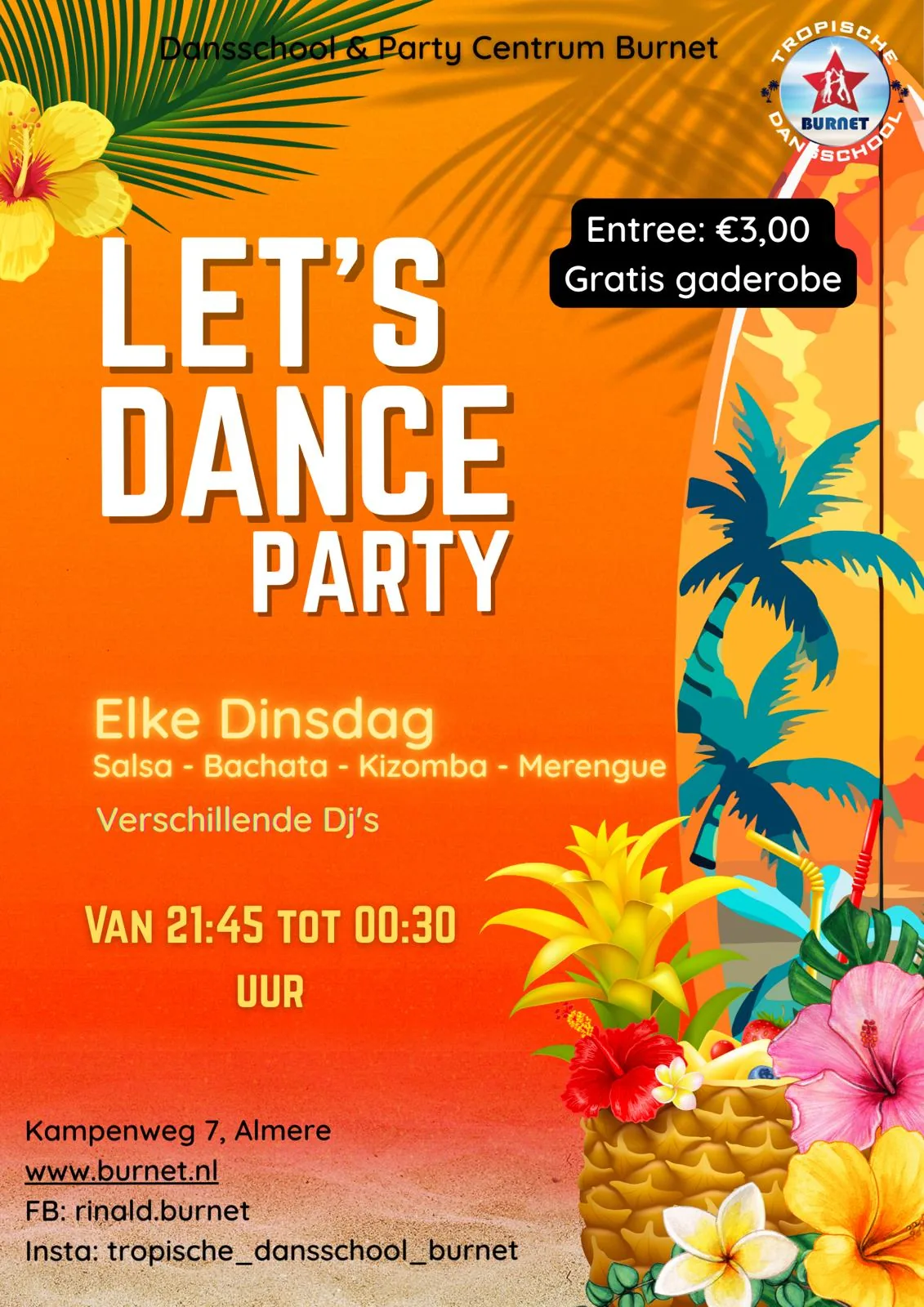 Salsa bachata kizomba dancers at Tropische Dansschool Burnet Almere