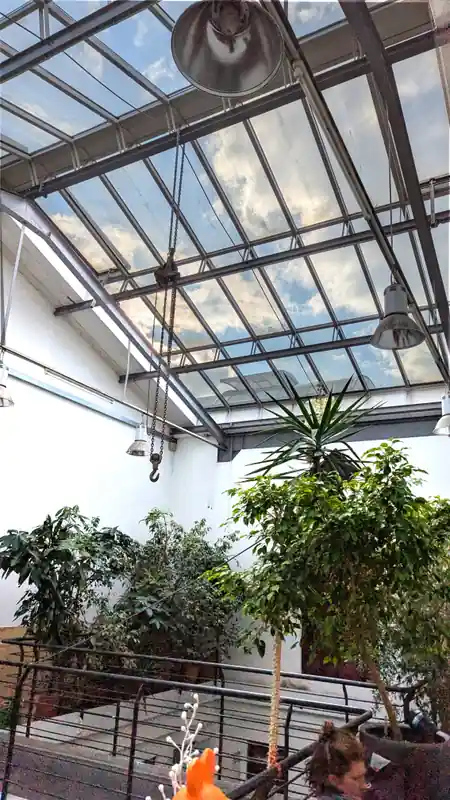 Foyer entrance of the Bewegungswelten Alte Dosenfabrik, home of Baladin Tanzschule, Hamburg — salsa, bachata venue in Hamburg