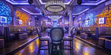 Sway Bar London interior with atmospheric lighting and dance area — bachata, salsa, zouk venue in London