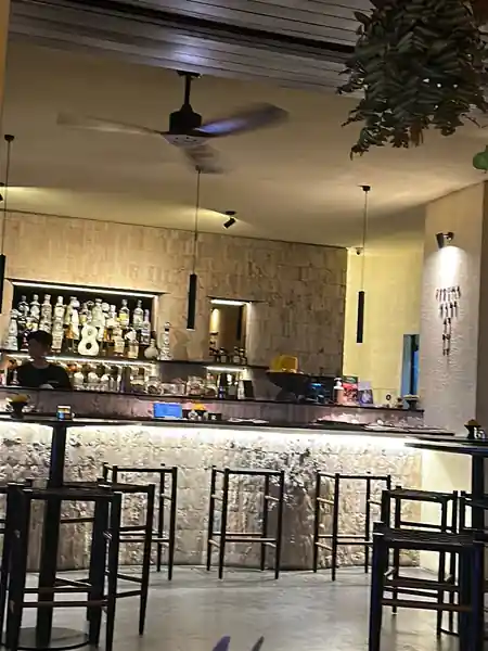 Bar interior with stools and warm lighting at Jalapeno Bali — salsa, bachata, kizomba venue in Bali
