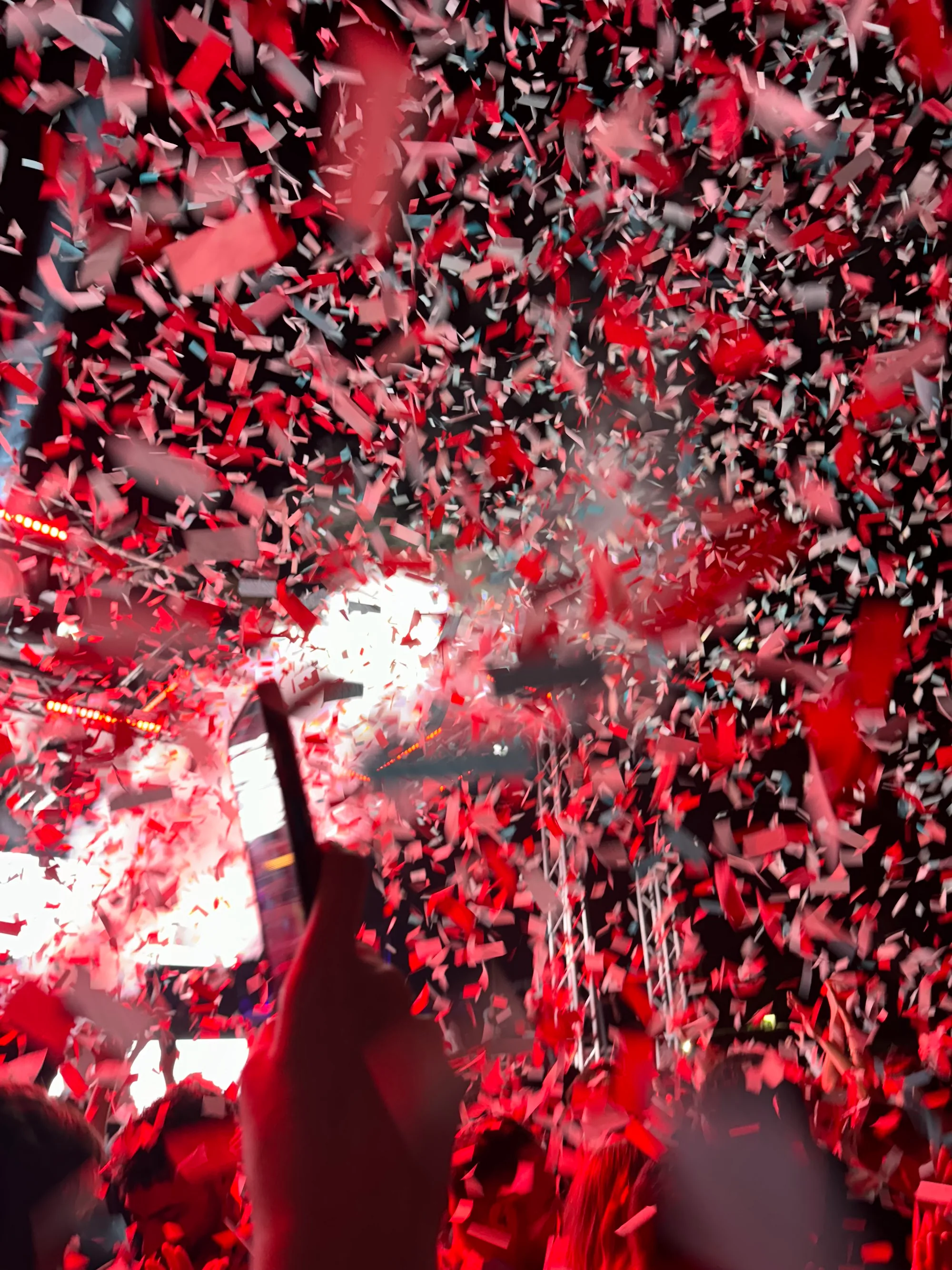 Cacao Latino dance floor with confetti explosion and crowd