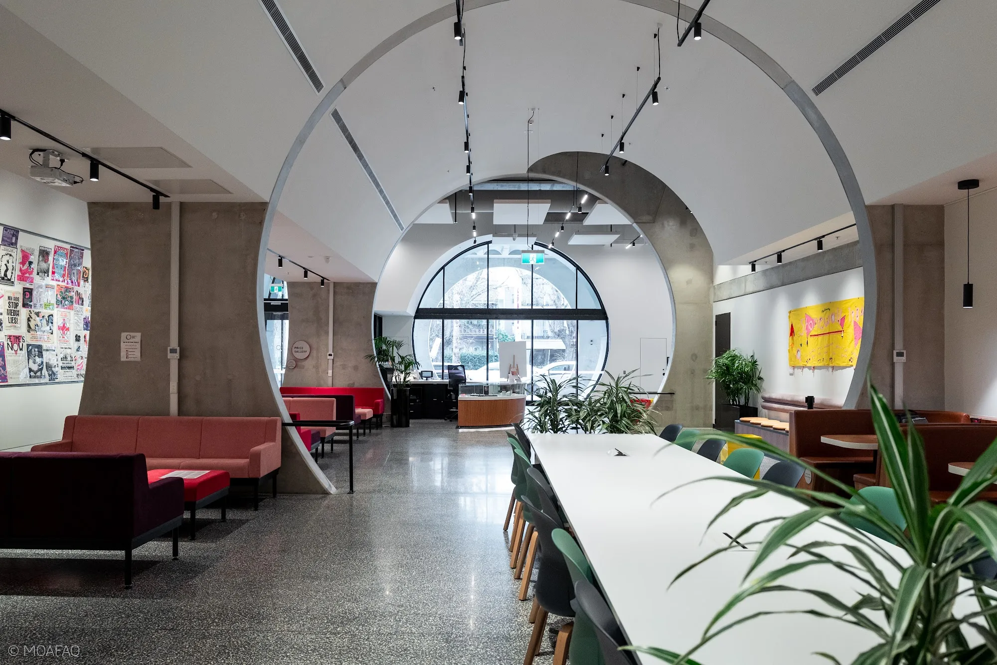 Modern lounge interior with natural light at Victorian Pride Centre Melbourne