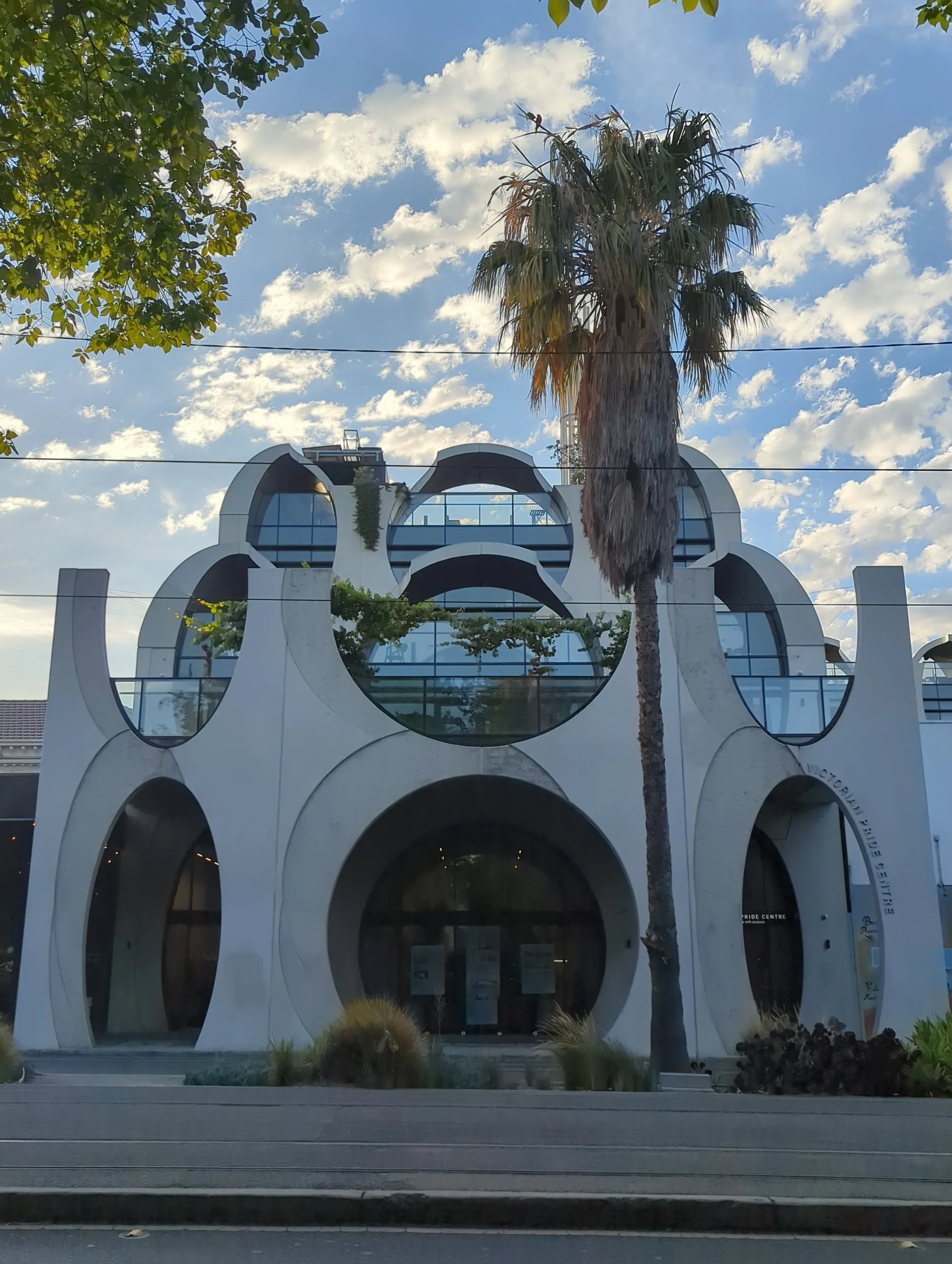 Victorian Pride Centre building exterior with distinctive arched facade in Melbourne