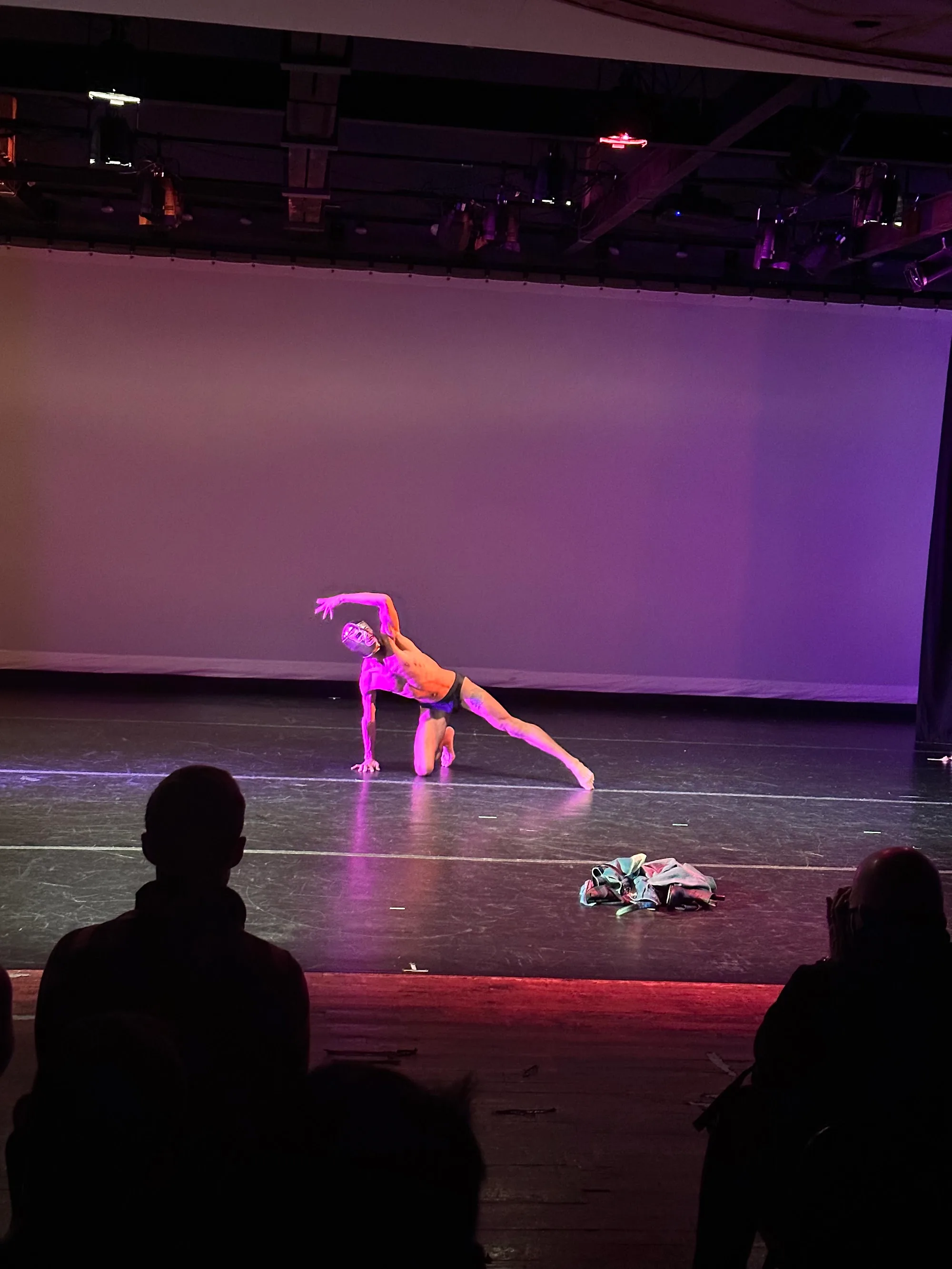 Solo dance performance under purple stage lights at Dance Loft on 14 theater, Washington D.C.