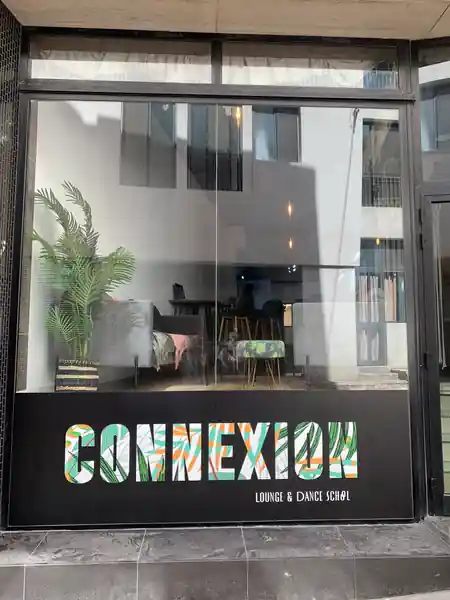 Connexion Lounge and Dance School branded storefront exterior in Sliema Malta — salsa, bachata, kizomba venue in Sliema