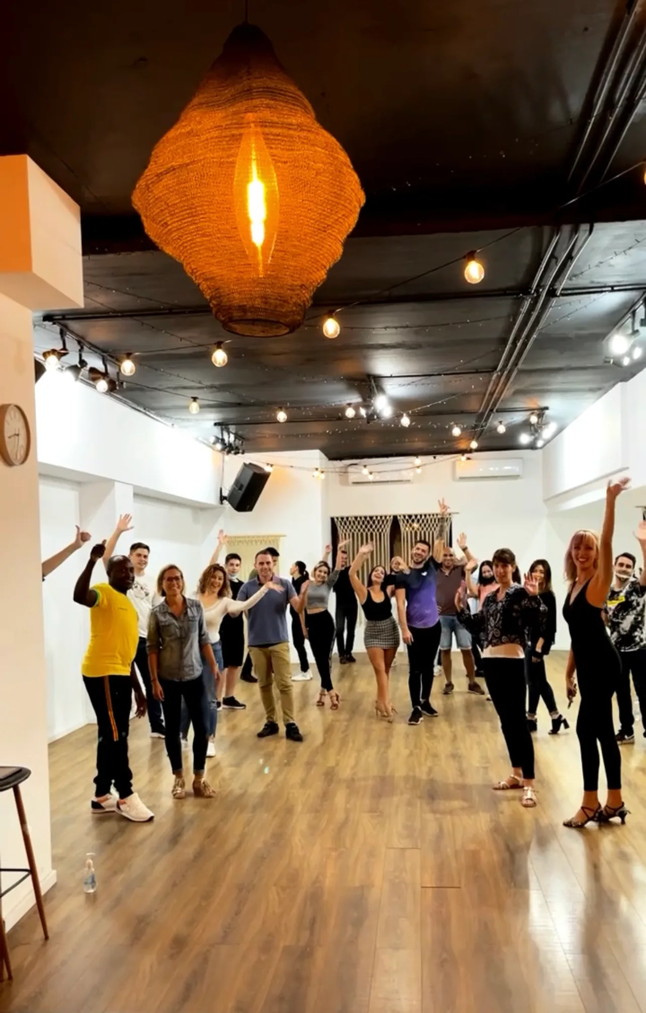Group dance class with raised arms at Connexion Studio Sliema Malta