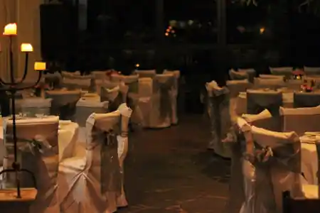 Candlelit event setup with dressed tables at The Aegean Restaurant in Melbourne — kizomba venue in Melbourne