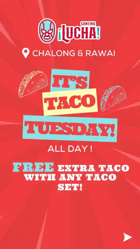 LUCHA Cantina outdoor seating area for social events and Latin dance nights in Rawai Phuket — salsa, bachata venue in Phuket