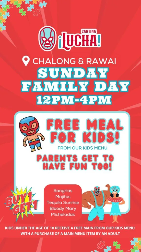 LUCHA Cantina interior with vibrant Mexican-themed decor and colorful atmosphere in Rawai Phuket — salsa, bachata venue in Phuket